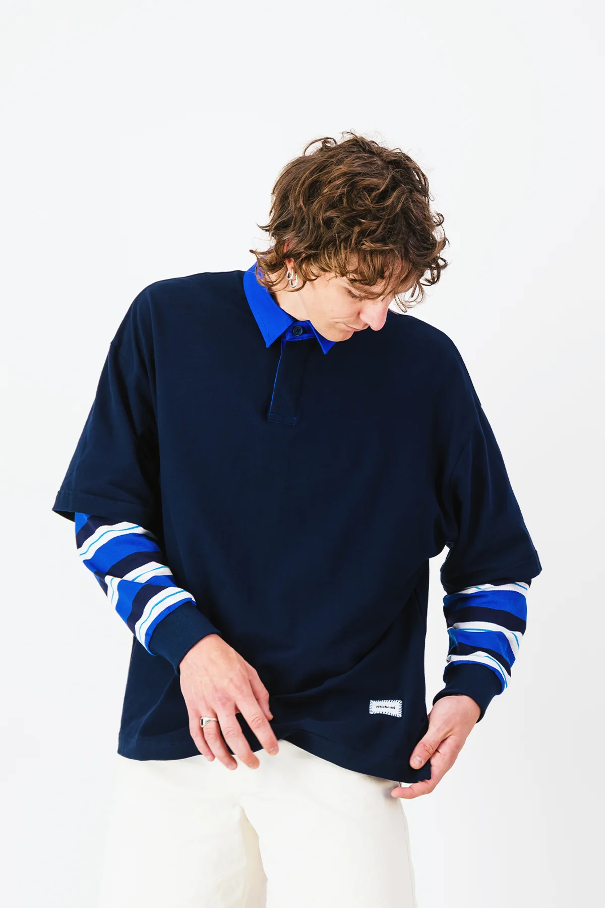 Striped Sleeve Polo