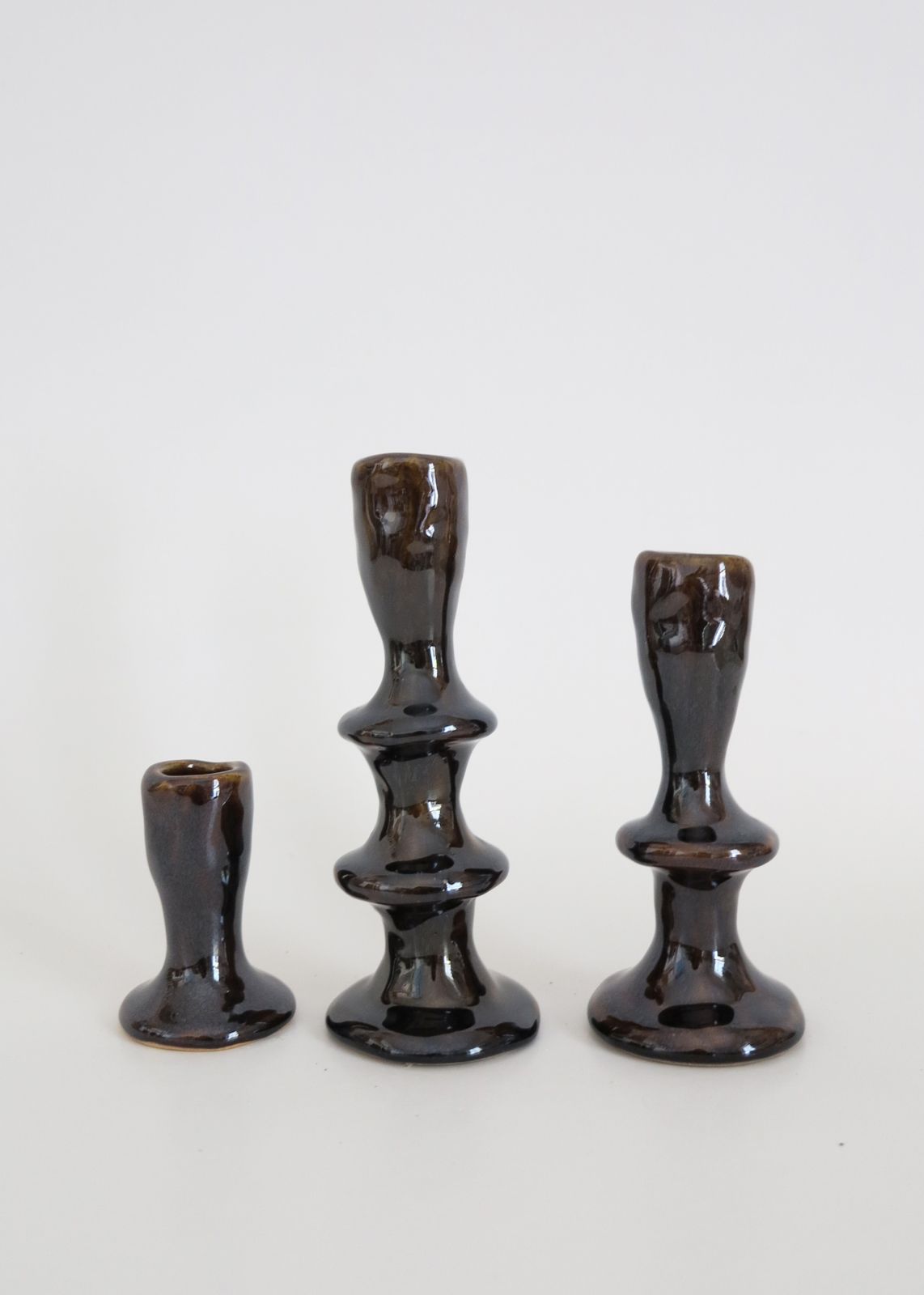 Candle holder | Glossy Dark Brown