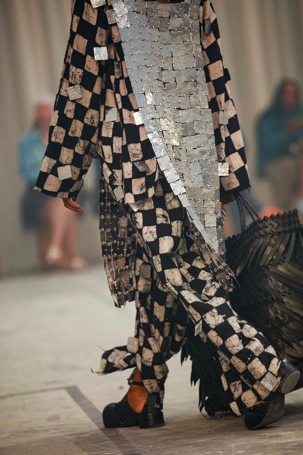 ADIRE CHECKERED TROUSER EMBELISHED