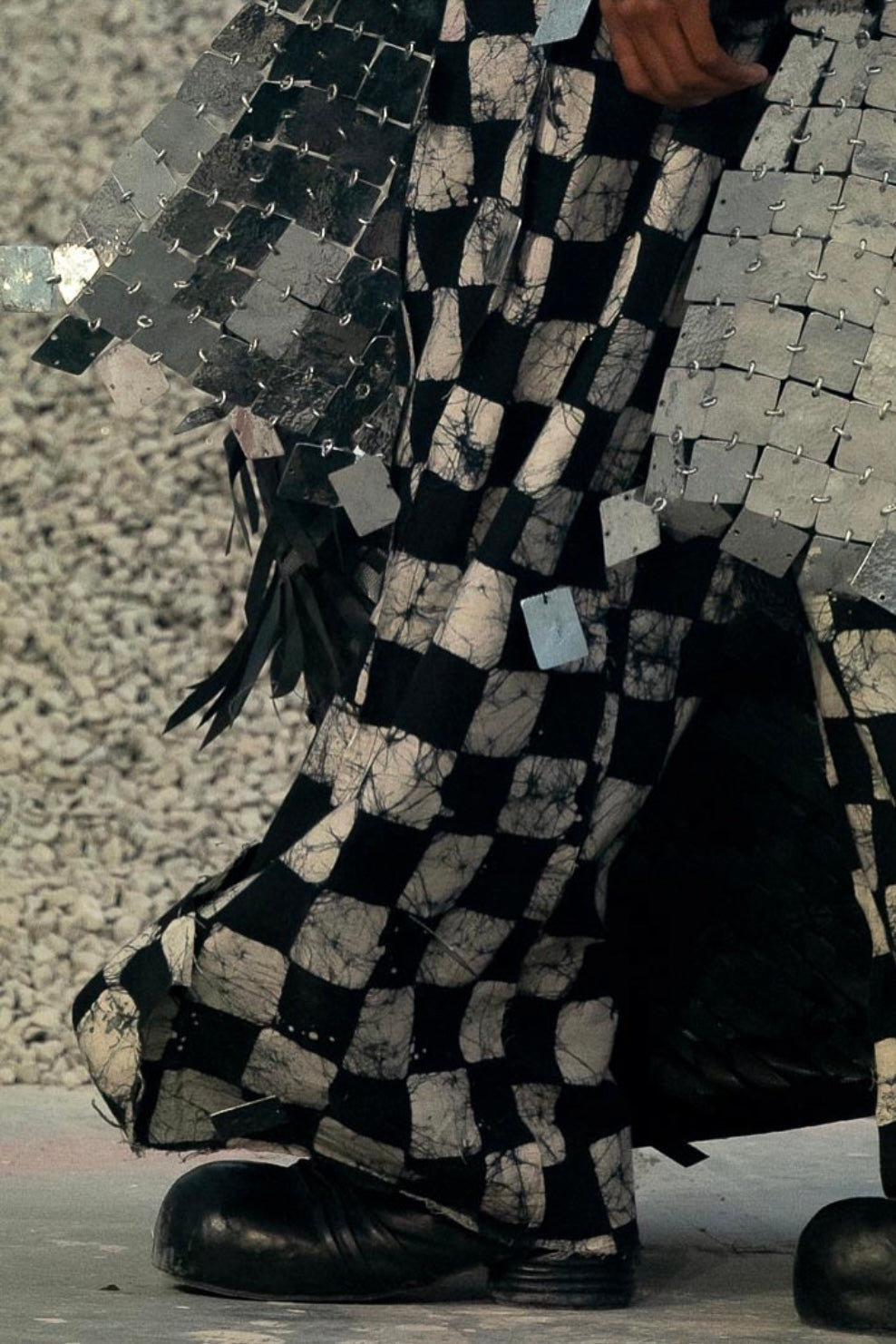 ADIRE CHECKERED TROUSER EMBELISHED