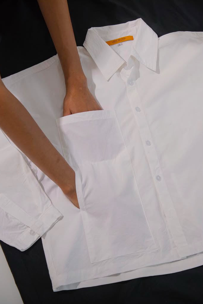 White Staple Button Up Shirt