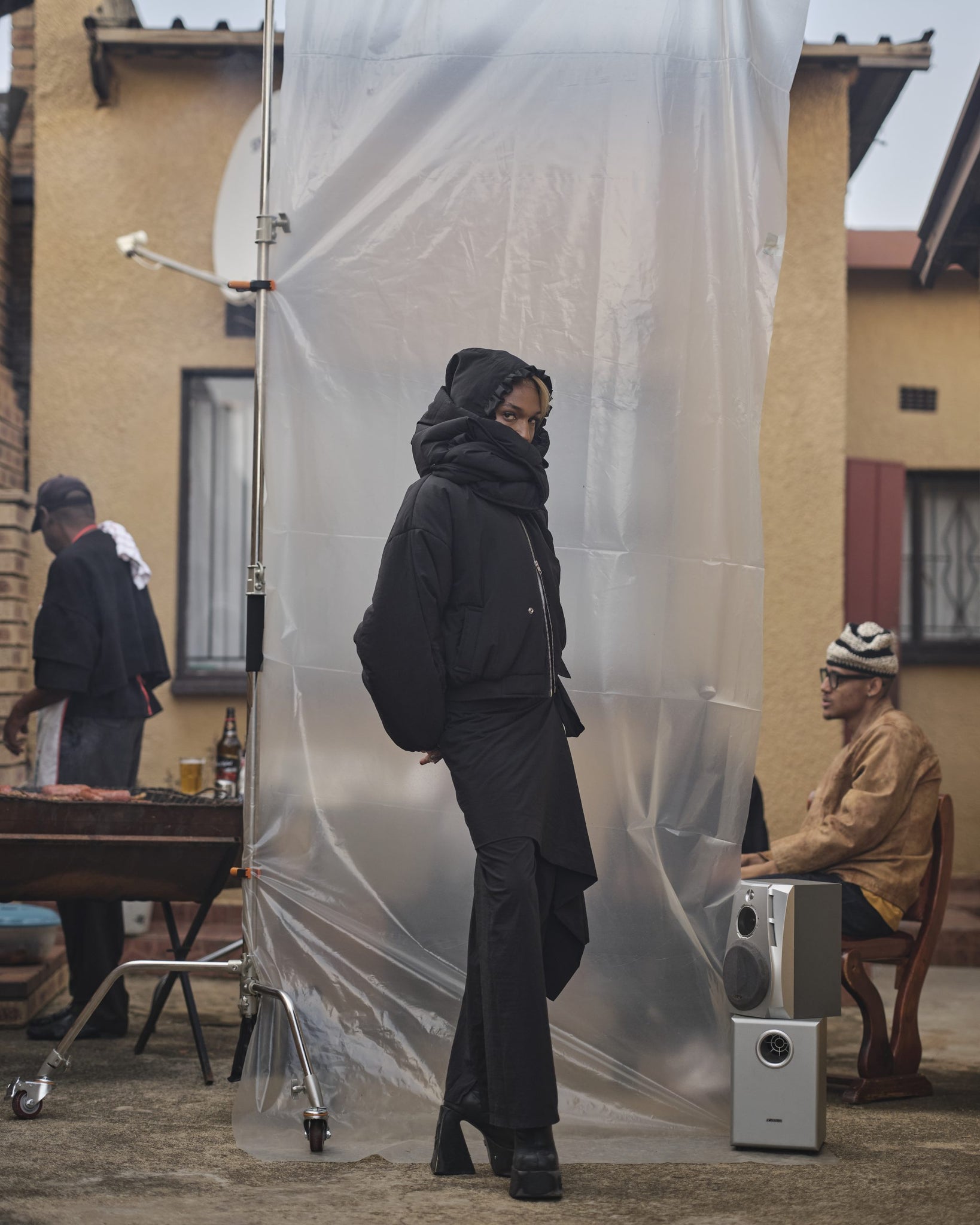 Silver Zip Trousers and Wrap