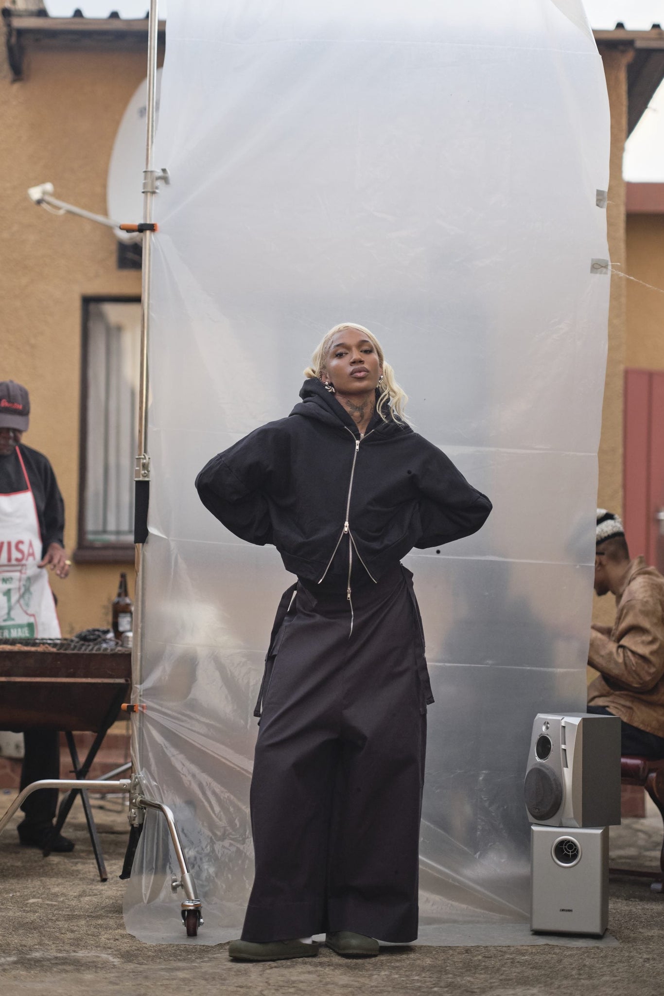 Double Silver Zip Hoodie