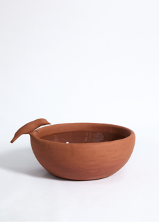Terracotta bird bath bowl