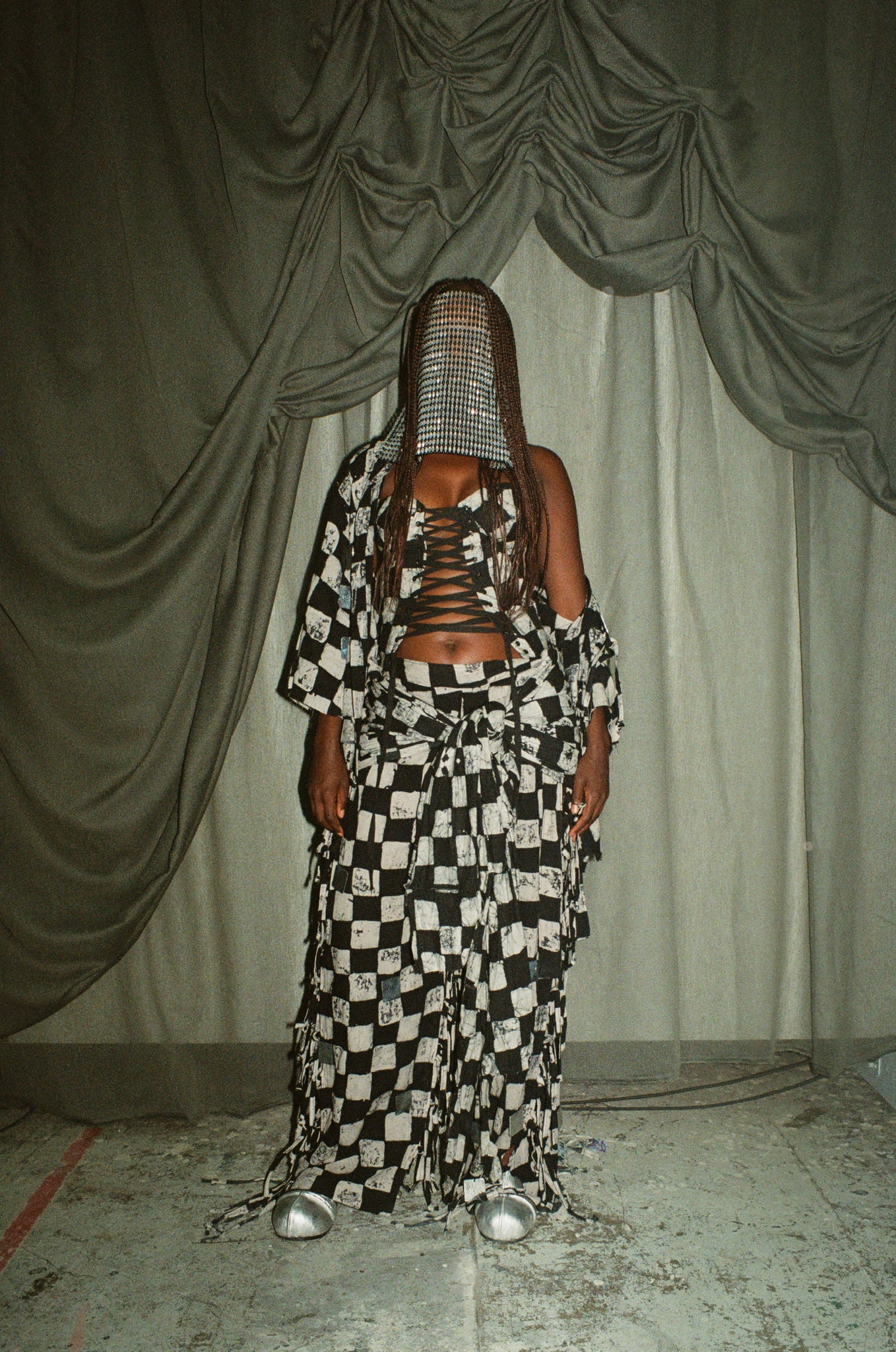 ADIRE CHECKERED CORSET