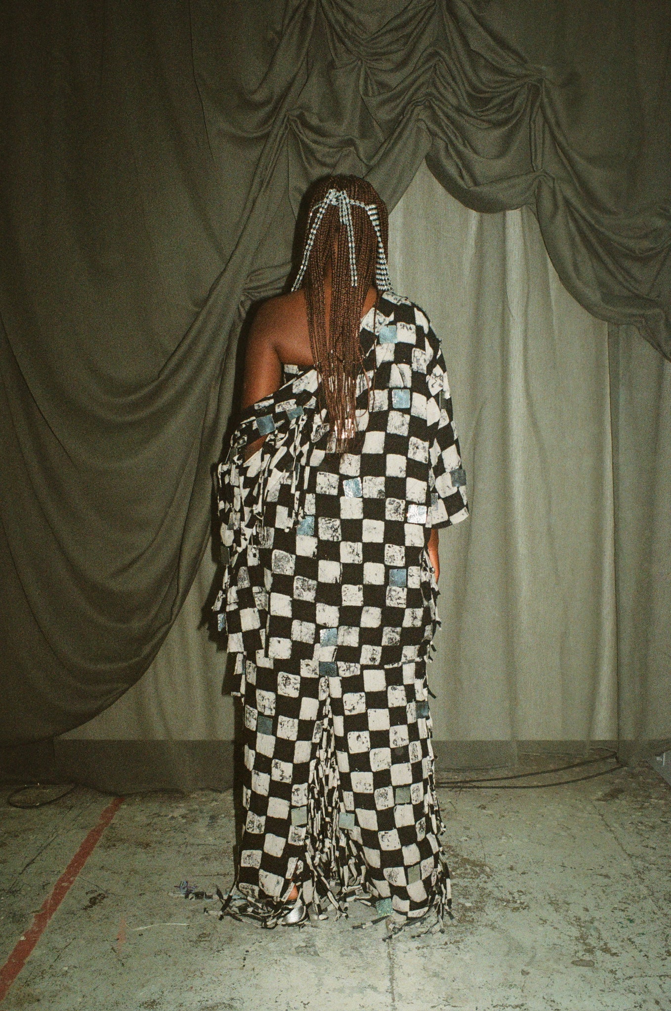 ADIRE TIE TROUSER EMBELISHED