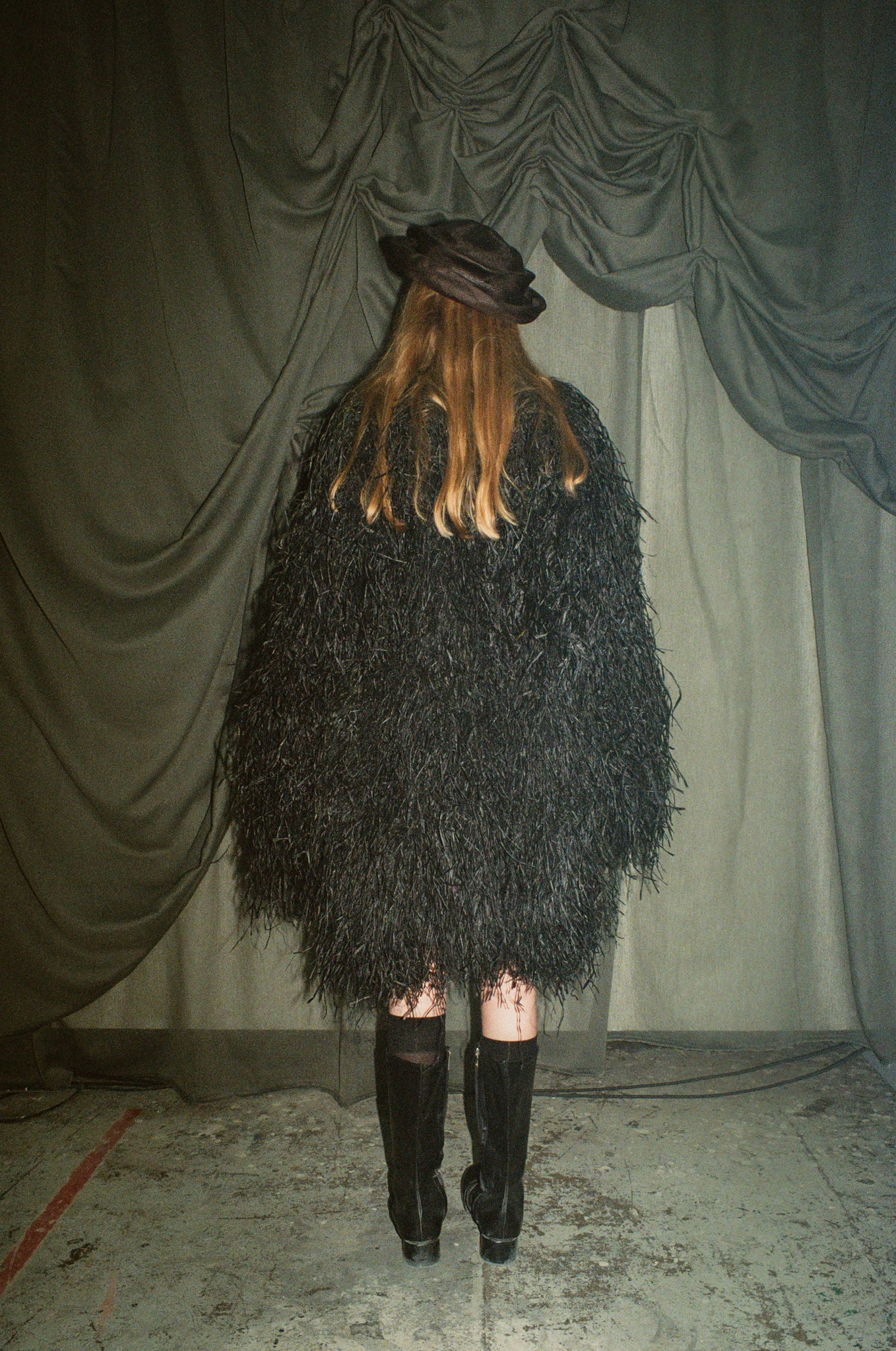 BLACK RAFIA LONG SHIRT